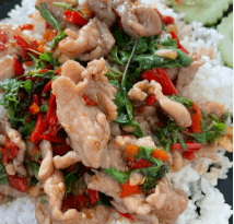 ข้าวกะเพราหมูชิ้น