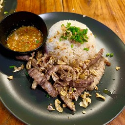 ข้าวกั้งทอดกระเทียม