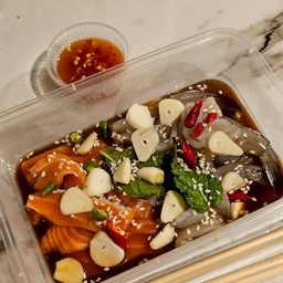 แซลม่อน+กุ้ง ดองซีอิ๊วเกาหลี