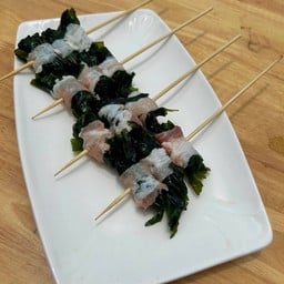 หมูสามชั้นพันสาหร่ายวากาเมะ