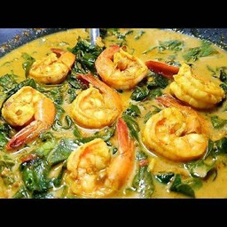 แกงคั่วใบเหลียงกุ้งสด