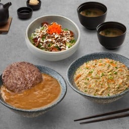 ข้าวหน้ามันปู + ข้าวแกงกะหรี่แฮมเบิร์ก