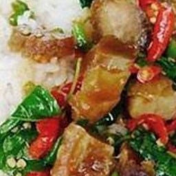 ข้าวกะเพราะหมูกรอบ