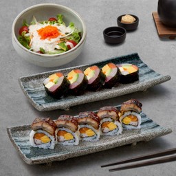 โรลปลาไหล + ฟูโตโคเอ็น + สลัดมันปู