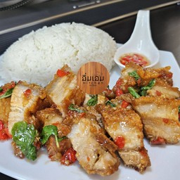 ข้าว กะเพราหมูกรอบ Big Bowl