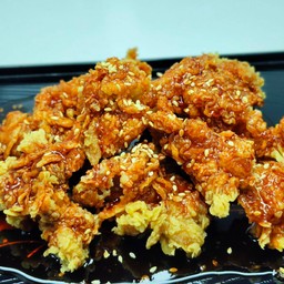 [เซตสุดฮิต] ไก่กรอบซอสเกาหลี ชุดเล็ก + ยำหมูยอไก่กรอบ