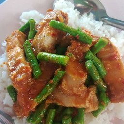 ข้าวหมูกรอบพริกแกง