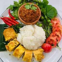 น้ำพริกปลาร้าสับ+ไข่เจียว