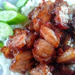 ข้าว+ผัดหมูกรอบหวาน