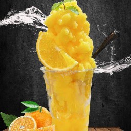 Chop Pan Smoothie Fruit Juice Fresh Cut Fruits Ready to Eat