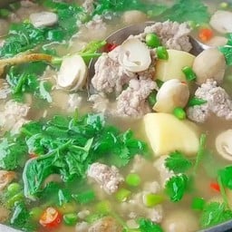 เต้าหู้หมูสับเห็ดต้มมะนาวพริกขี้หนูคล่องคอ
