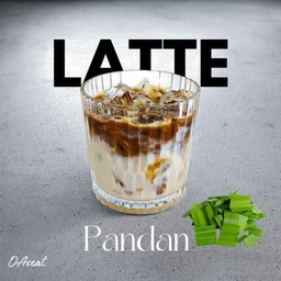 Iced pandan latte l ลาเต้ใบเตย