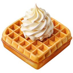 วาฟเฟิลวิปครีมโอริโอ้+ซอสสตอเบอร์รี่