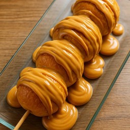 มินิบอลย่างเนยสดราดเนยถั่ว