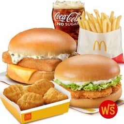 [อร่อยซ่ากับโค้ก] แฮปปี้เซ็ตแมคฟิช ฟรีเบอร์เกอร์ไก่เปปเปอร์