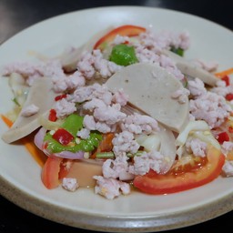 ยำวุ้นเส้นหมูสับ หมูยอ