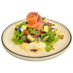 Salmon Avocado Salad with Passion Fruit Dressing