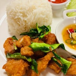 ข้าวหมูสามชั้นทอด