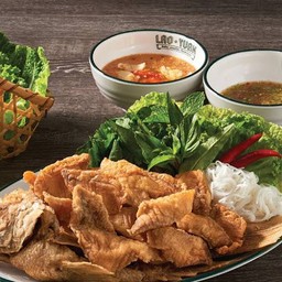 เมี่ยงปลาทับทิมทอด(แป๊ะซะอีสาน).