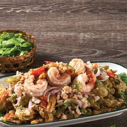 ยำผักหวานกุ้งสด.