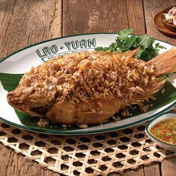 ปลาทับทิมทอดกระเทียม.