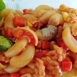 ผัดมักกะโรนี เจ