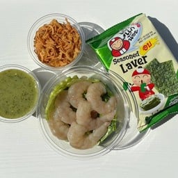 ชุดเซท กุ้งแช่น้ำปลา(6ตัว) + สาหร่าย