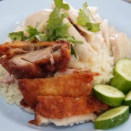 ข้าวมันไก่ต้ม+ทอด