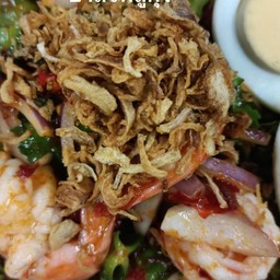 ยำถั่วพูกุ้งสด