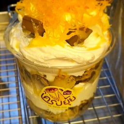 เครปเย็นถ้วยฝอยทอง+บราวนี่