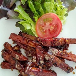 สามชั้นพริกไทยดำเจ - กับข้าว