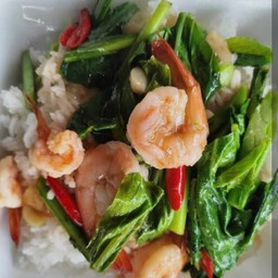ข้าวคะน้ากุ้ง