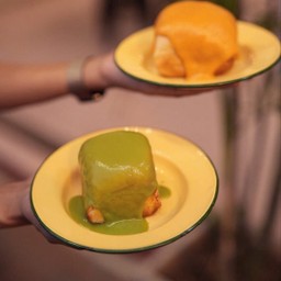 ปังปิ้งกลมสังขยาใบเตย