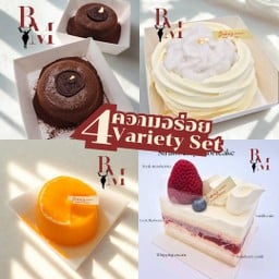 Variety set (เบเกอร์แมนเค้ก/เค้กส้มแมนดาริน/สตรอเบอรี่ช็อตเค้ก/เค้กมะพร้าว)