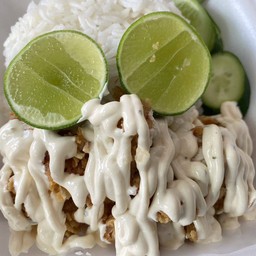ข้าวไก่ทอดซอสซาวครีมมะนาว