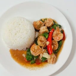 ข้าวผัดกระเพรากุ้ง