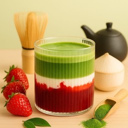 Strawberry Matcha Latte (สตรอเบอร์รี่มัทฉะลาเต้)