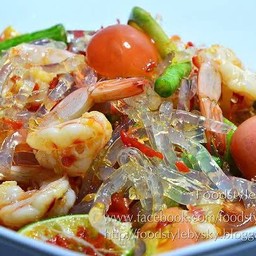 ตำเส้นแก้วทะเลรวมมิตรปลาร้า