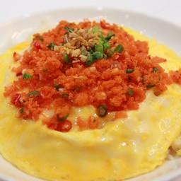 ข้าวไข่ข้น หน้าไข่กุ้งคั่วพริกขี้หนู