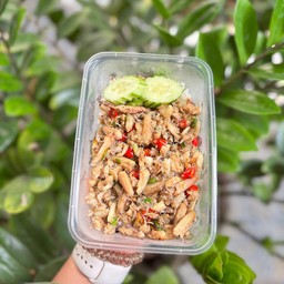 ปูคั่วพริกเกลือราดข้าว