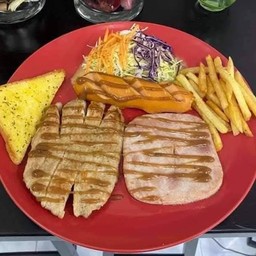 สเต็กแฮม + สเต็กหมู