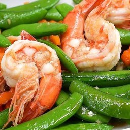 ถั่วลันเตาผัดกุ้ง