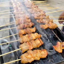 หมูปิ้งโบราณ,ขนมจีบ,กุ้งดอง,แซลมอนดอง