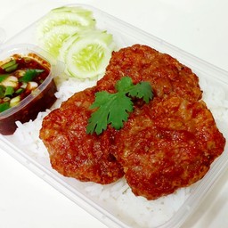 ข้าวหมูสับแดดเดียว