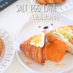 Croissant salt egg lava
