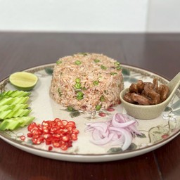 ข้าวผัดน้ำพริกลงเรือ   Thai Spcy Vgan Shrimp Paste Fried Rce