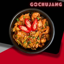 ข้าวหมูผัดซอสโคชูจัง 