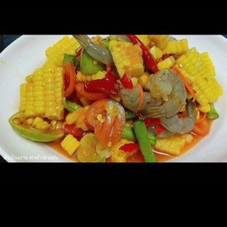 ตำไทยข้าวโพดกุ้งสด
