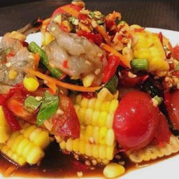 ตำข้าวโพดกุ้งสด(ปลาร้า)