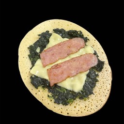 ผักโขมอบชีส+เบคอน1+ชีส